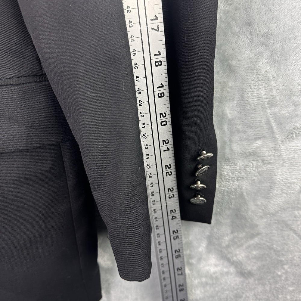 Chaps Men's Black Wool Blazer Jacket Size 42R Classic 2-Button Sport‎ Coat* - Picture 4 of 11